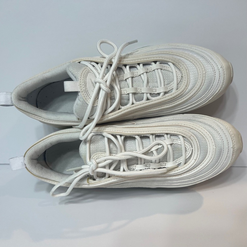 Nike‎ Air Max 97 Triple White Silver Sneakers 921733-100 Big Kids - Picture 7 of 9